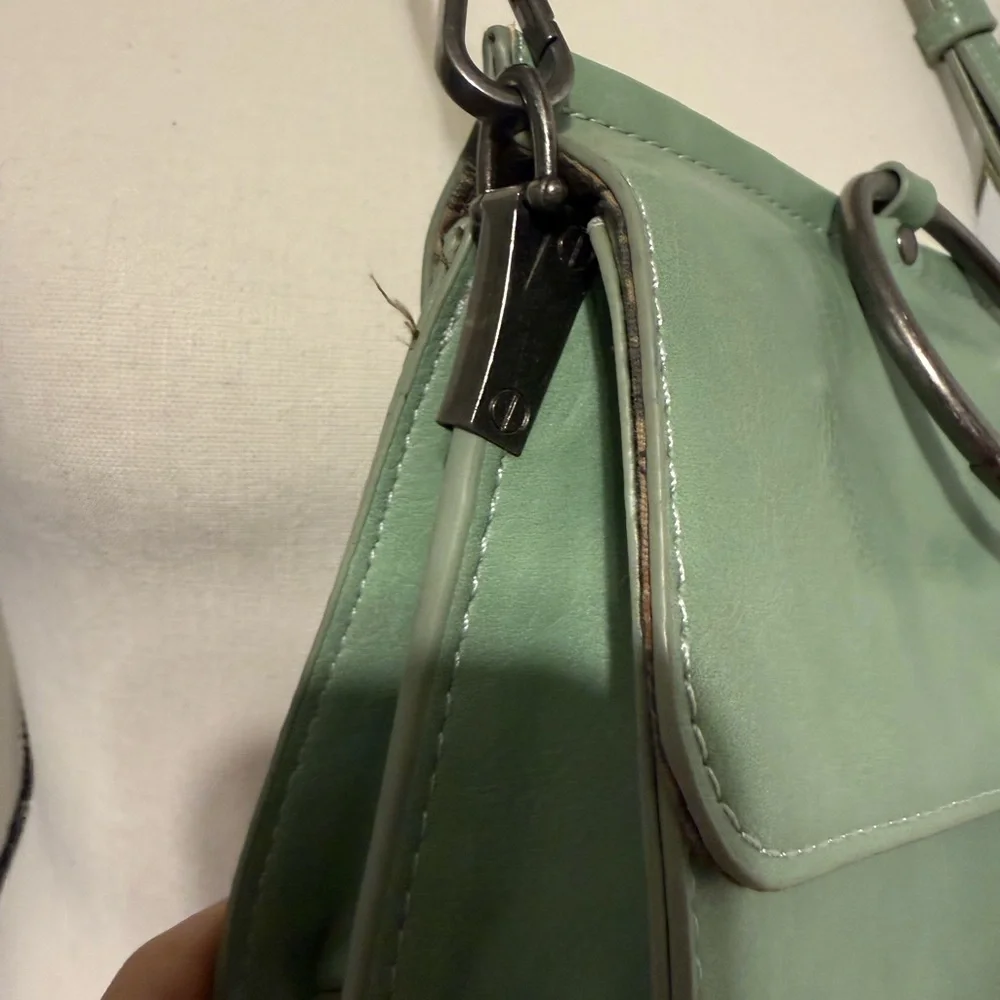Joy Susan Mint Green Aria Ring Bag with Circular Accent